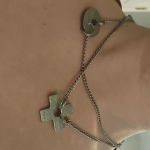 Olive Branch Workmanship hug and kiss asymmetrical necklace